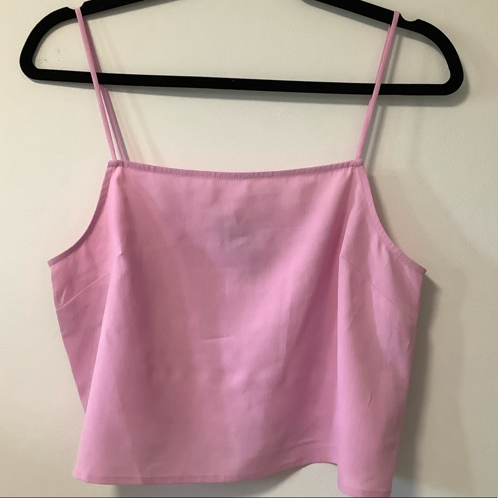 TOPSHOP Bubble Gum Pink Cropped Top - Size:6